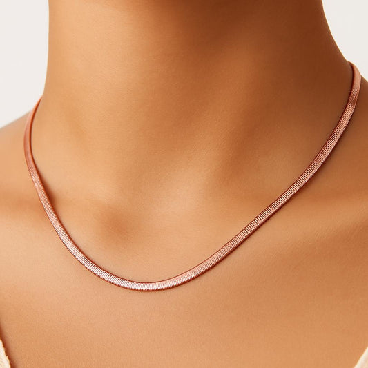 Snake Chain Rose Gold Necklace