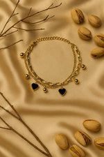 Midnight Heart Gold Bracelet