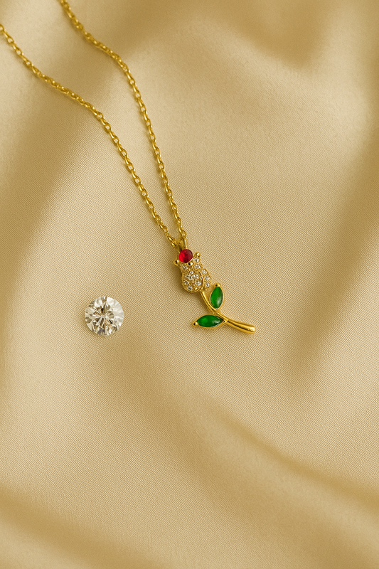Rosebud Whisper Gold Necklace