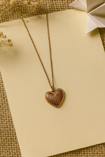 Dreamy Rose Gold Ray Heart Pendant Necklace