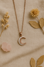 Mystic Moon Pendant Rose Gold Necklace