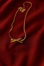 Ribbon Tie Gold Necklace