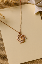 Chic Heart Radiance Rose Gold Necklace