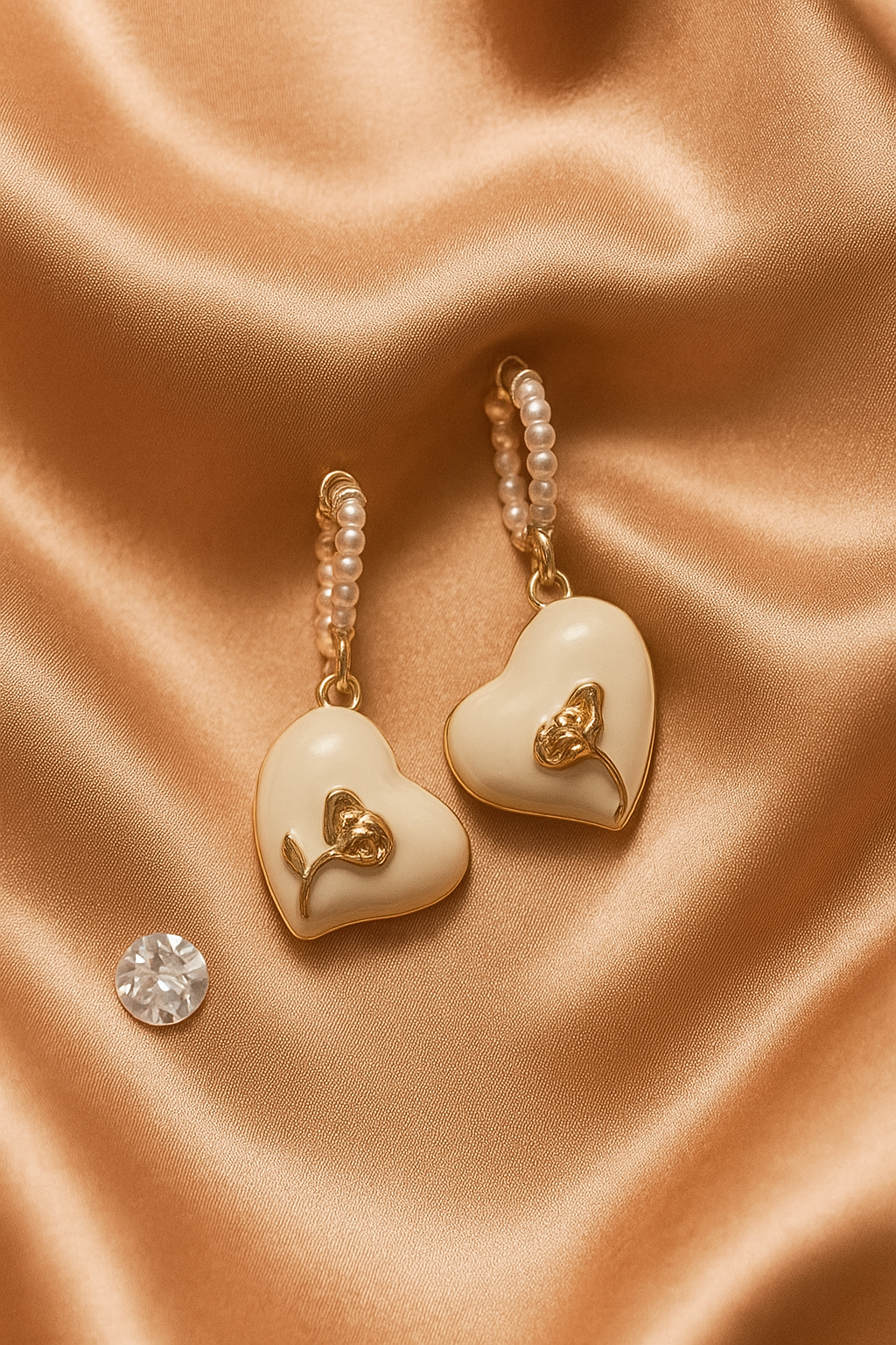 Love Bloom Pearl Rose Gold Hoops