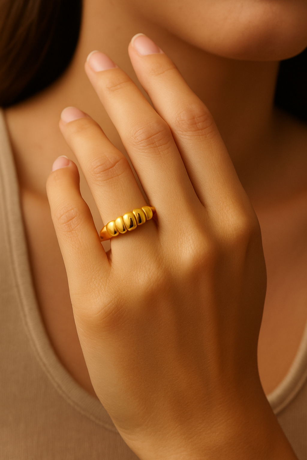 Regal Armor Rose Gold Ring