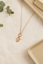 Rose Gold Elina Leaf Pendant Necklace