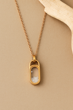 Floating Gem Rose Gold Necklace